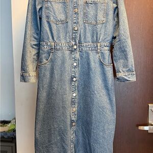 Zara Denim Button-Up Dress